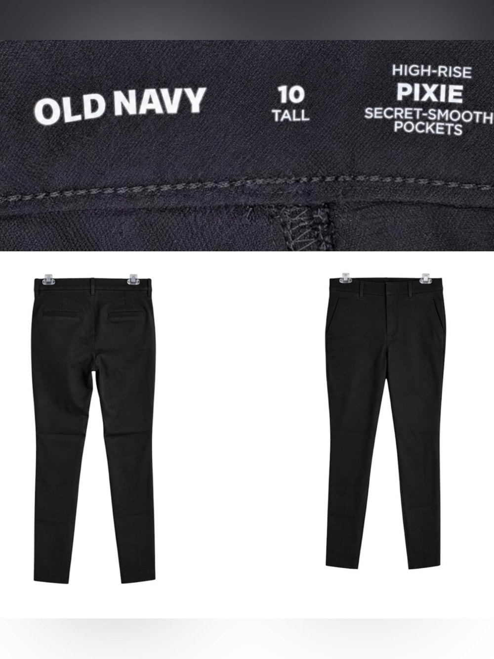 Old Navy High-Rise Pixie Secret-Smooth Pants – Size 10 Tall – Black